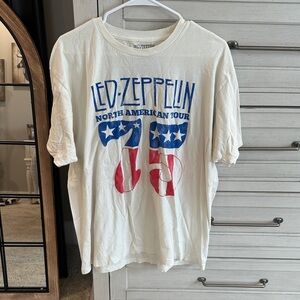 Led Zeppelin Graphic Tour T‑Shirt - Red & Blue Print